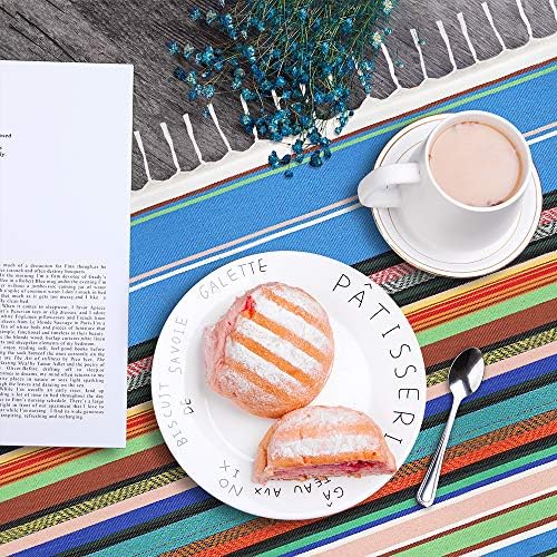 Xplanet 84 X 59 Inch Mexican Serape Blanket Bay Window Blanket, Mexican Tablecloth Serape Tatami Blanket Bed Blanket Table Cover Tapestry Blanket Picnic Mat for Mexican Party Wedding Decorations