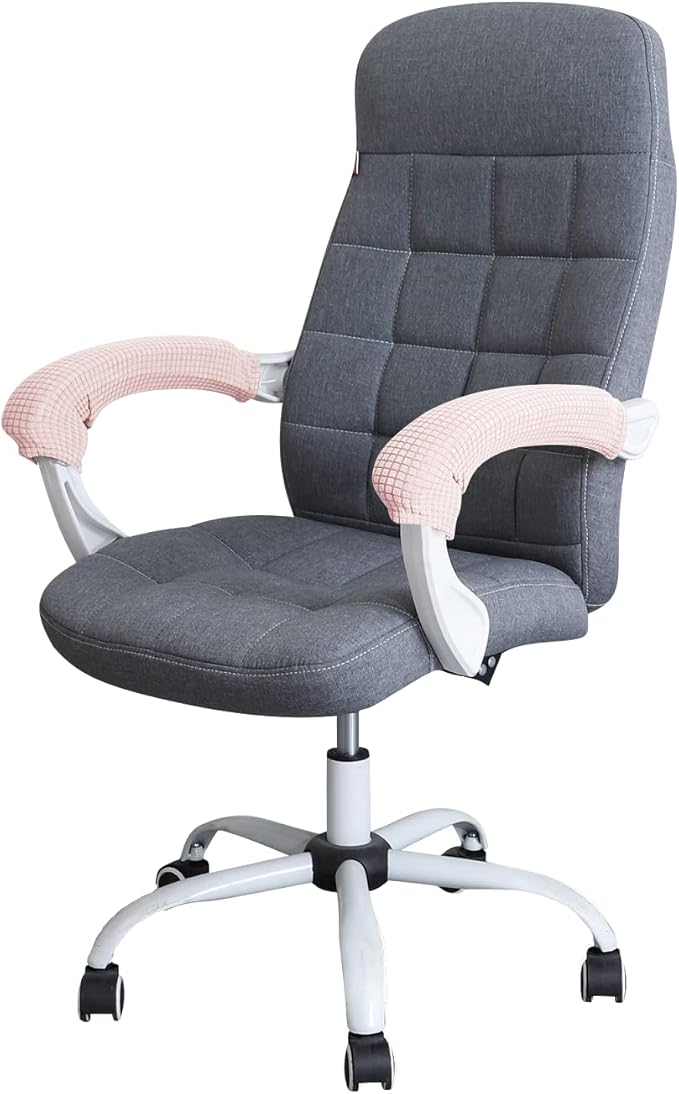 FORCHEER Office Chair Armrest Cover Stretchable Water Resistant Spandex Stretch Jacquard Computer Office Chair Arm Covers Chair Slipcover for Desk Chairs Arm 2P-Pink