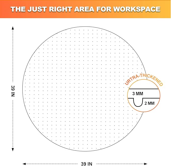 Chair Mat for Carpet- Low Pile (1/4" Thick) Carpet Protector for Office Gaming Computer Desk Chair. Heavy Duty Desk Chair Mat for Carpeted Floors, Semi Transparent (round-39in)