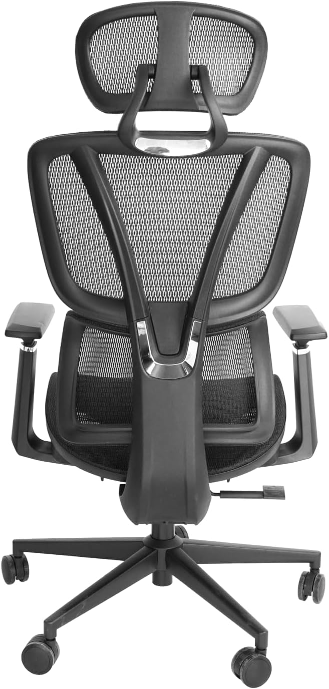 FOH Ergonomic Mesh Office Chair with Breathable Mesh, Computer Desk Chair, Ergonomic Task Chair with Adjustable Backrest Lumbar Support, Armrests and 360°Rotation for Home Office