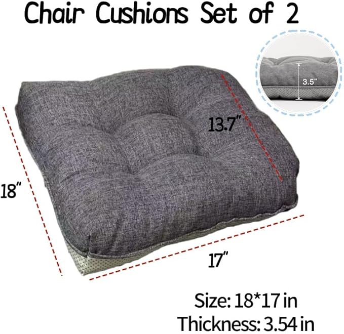 Chair Cushions for Dining Chairs, 18" X 17" U Shape Indoor Chair Pads with Ties for Dining Chairs Kitchen Office, Tatami Floor Pillow Patio Chairs Cushions - Pack of 2 (Apricot)