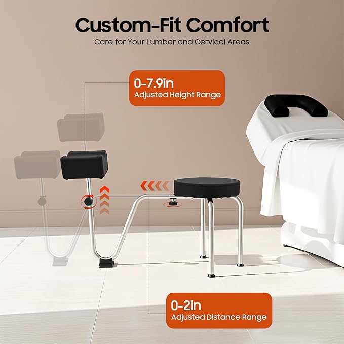 Portable Pedicure Foot Rest Stool, Adjustable Height, Black, for Spa, Beauty Salon, Studio