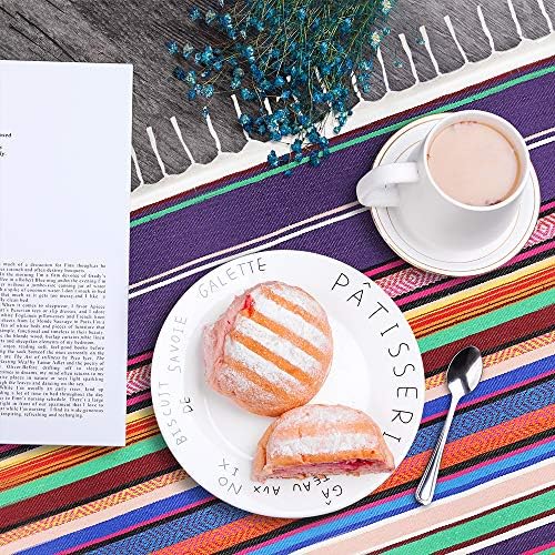 Xplanet 84 X 59 Inch Mexican Serape Blanket Bay Window Blanket, Mexican Tablecloth Serape Tatami Blanket Bed Blanket Table Cover Tapestry Blanket Picnic Mat for Mexican Party Wedding Decorations