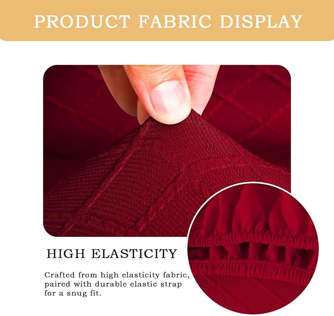 Ergonomic Office Chair Covers Set with Headrest Cover Stretch Desk Computer Chair and Headrest Slipcovers Washable Protector Slipcovers for Swivel Computer Chair 2 Pieces Red
