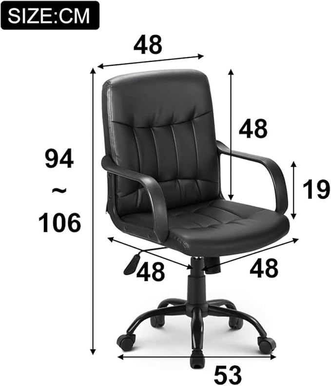 Mesh Office Chair for Home, Ergonomic Swivel Desk Chair with Armrests and Castors, Breathable, Adjustable