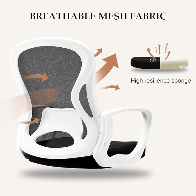 Breathable Mesh Office Chair - Swivel Desk Chair with Adjustable Armrests, All-Day Comfort