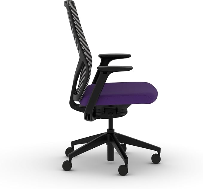 HON Flexion Mesh Office Chair, Height Adjustable Arms, Conference Room Chairs with Lumbar Support, Black Mesh, Black Frame, Iris