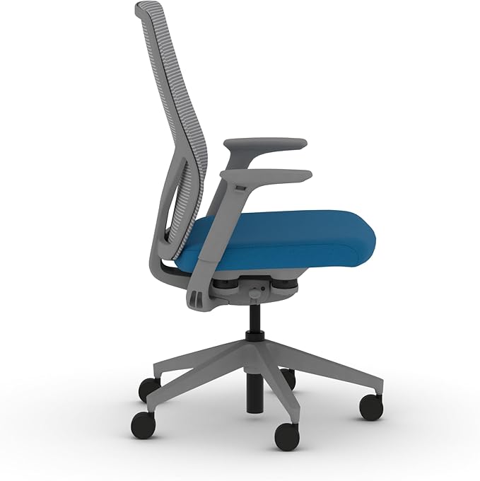 HON Flexion Mesh Office Chair, Height Adjustable Arms, Conference Room Chairs with Lumbar Support, Titanium Mesh, Titanium Frame, Peacock