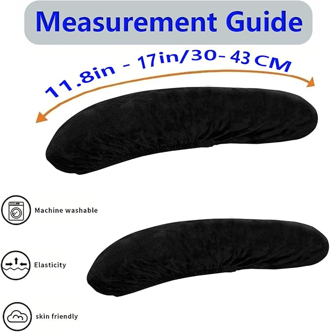 Office Chair Arm Covers,Office Chair Arm Rest Cover Gaming Chair Armrest Covers Office Removable Arm Rest Covering Elastic Chair Armrest Cover (Black, 2Pcs/Set (10-13) x (2-4) x 1.9 inches)