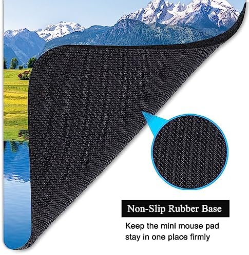 Small Mouse Pad, Mini Mouse Pad 6 X 8 Inch with Non-Slip Rubber Base for Keyboard Tray Laptops Wireless Mouse Home Office Travel, Washable & Portable (Natural Landscape)