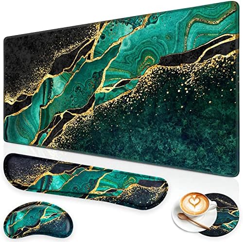 Canjoy Desk Mat with Wrist Rest, Keyboard and Mouse Pad Wrist Support Pad