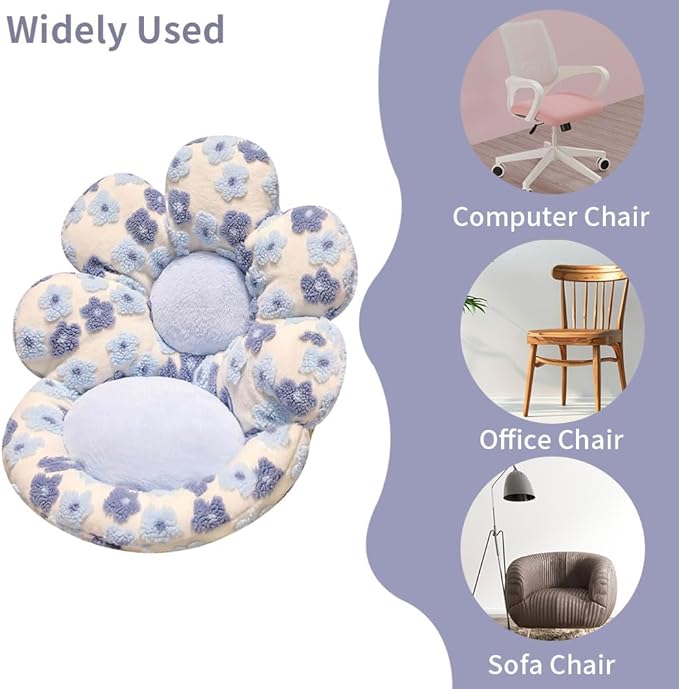 Flower Chair Cushion with Backrest Comfortable Office Chair Pad Student Dormitory Seat Cushion for Sedentary Group Home Decor