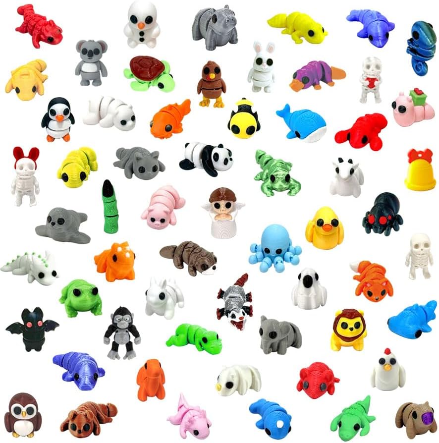 260PCS 3D Printed Animal Figurines,Articulated Fidget Toys,Cute Mini Animal