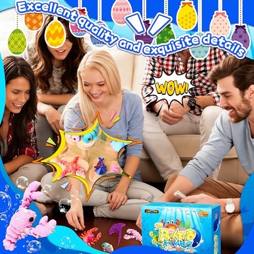 40 Pcs 3D Printed Animals Bulk Pack, Mini Sea Animal Figures