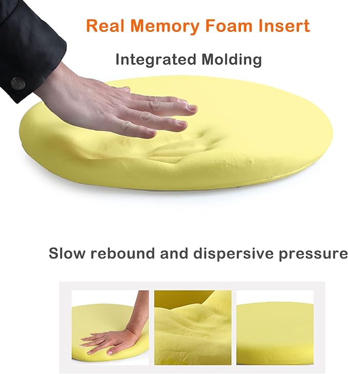 Sigmat Memory Foam Seat Cushion Anti-Slip Soft Round Stool Cushion Chair Pad 15 Inch Camel
