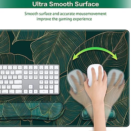 Desk Mat, Large Gaming Mouse Pad with Wrist Rest, 4 in1