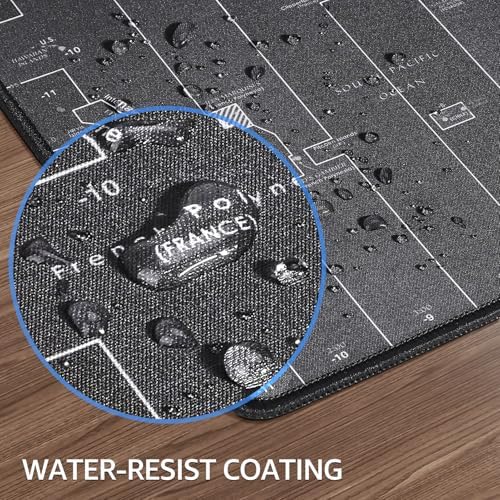 KTRIO Large Gaming Mouse Pad, Desk Mat, 31.5 x 15.7 in, World Map, XXL