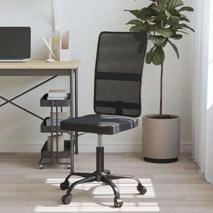 Modern Mesh Office Chair with Breathable Fabric and Adjustable Height for Comfortable Desk Seating, Ergonomic Swivel Task Chair with Smooth Rolling Casters