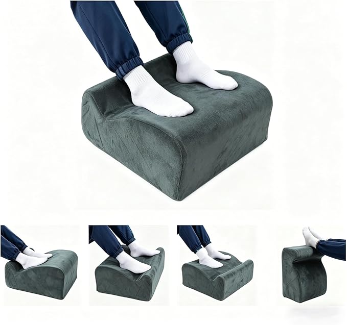 Foot Rest for Under Desk at Work. Multifunctional 3-Tier Foot Stool Office Desk Accessories, Soft Ergonomic Footrest,Support Foot Pillow,Heel Chair,Leg Elevation Pillow (Gray, One Size)