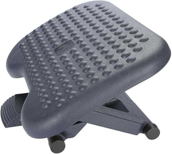 Adjustable Foot Rest for Under Desk, Ergonomic Footrest with Pebble Massage, Tilt and Height Adjustable Foot Stool for Home Office, Portable Leg Support for Desk Chair