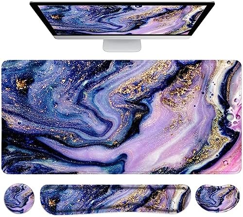 Large Mouse Pad with Wrist Rest, 4-in-1 Wrist Rest for Keyboard and Mouse