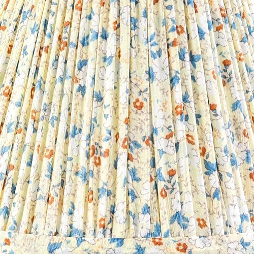 GO&SO Small Pleated Floral Lamp Shades Set of 2,5"×9"×6.4" Bell Shade Boho