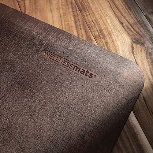 WellnessMats Linen Collection Anti-Fatigue Floor Mat, Polyurethane – Ergonomic Support Pad for Home, Kitchen, Garage, Office Standing Desk – Water Resistant - Made in USA