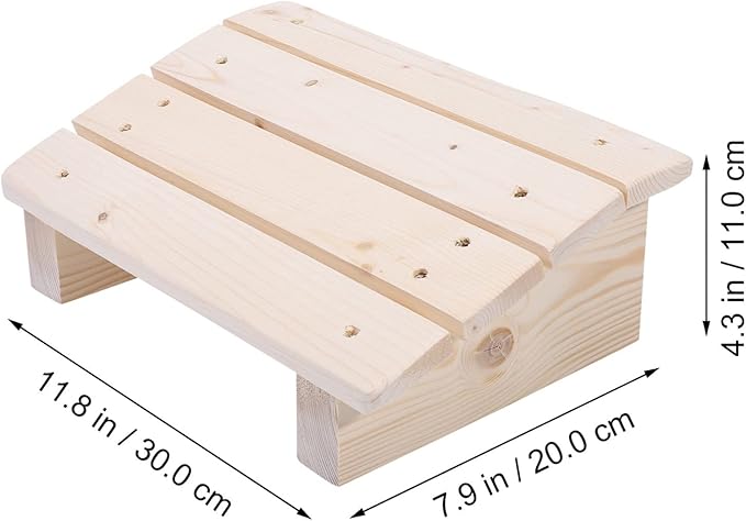 Wooden Foot Stool Under Desk Footrest - Slanted Office Foot Rest for Home and Work, Ergonomic Design to Relieve Tendon Pain, Portable and Compact Size for Travel and Daily Use