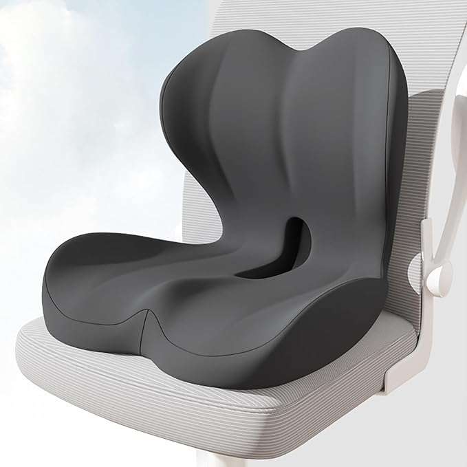 Lumbar Support Cushion for Office Chair, Ergonomic Memory Foam Back Support Pillow for Car Seat, Height-Extended Lower Back Cushion with Breathable Cover, Pain Relief for Office, Driving, Wheelchair