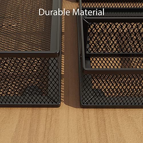 5 Pack Desk Drawer Organizers, Metal Mesh Office Desk Drawer Organizer Tray, Paper Organizer Letter Tray for Desk Accessories, Pen Pencil Holder for Office, Home, School, Classroom