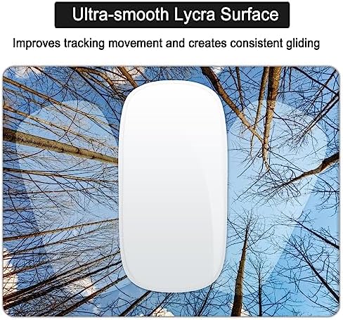 Small Mouse Pad, Mini Mouse Pad 6 X 8 Inch with Non-Slip Rubber Base for Keyboard Tray Laptops Wireless Mouse Home Office Travel, Washable & Portable (Woods Forest)