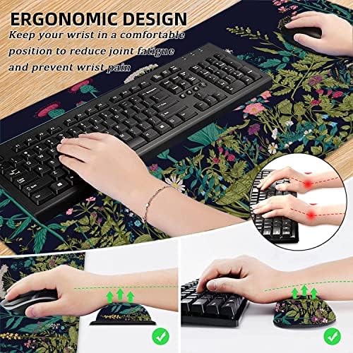 Large Mouse Pad with Wrist Rest, 4-in-1 Wrist Rest for Keyboard and Mouse