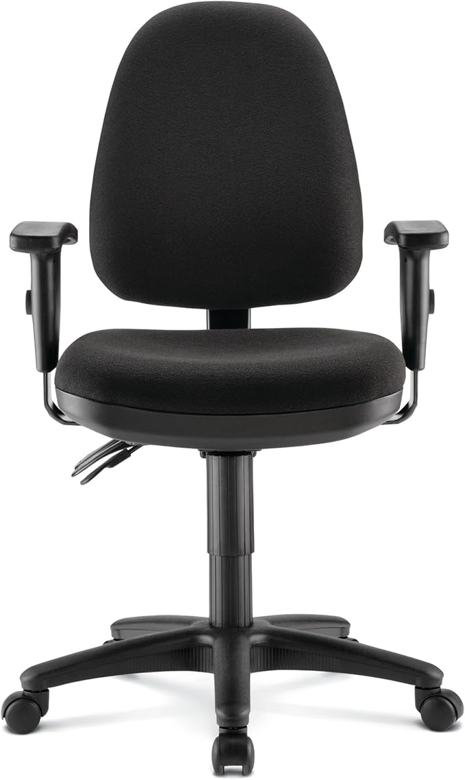 WorkPro® Patriot Multifunction Ergonomic Fabric Task Chair, Black, BIFMA Compliant