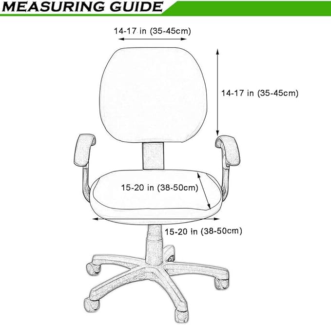 Smiry Stretch Jacquard Office Computer Chair Covers, Removable Washable Universal Desk Rotating Chair Slipcovers Protector, Seat + Backrest Cover, Burgandy