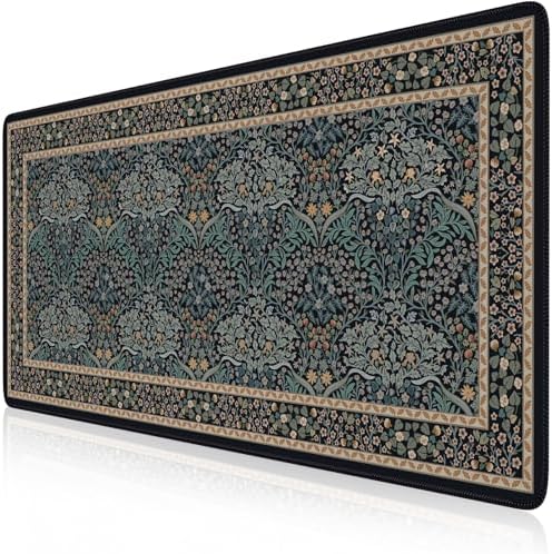 iCasso Desk Cover Mat, Office Mouse Pad,35.4x15.7in,Retro Black