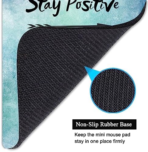 Small Mouse Pad, Mini Mouse Pad 6 X 8 Inch with Non-Slip Rubber Base for Keyboard Tray Laptops Wireless Mouse Home Office Travel, Washable & Portable (Work Hard)