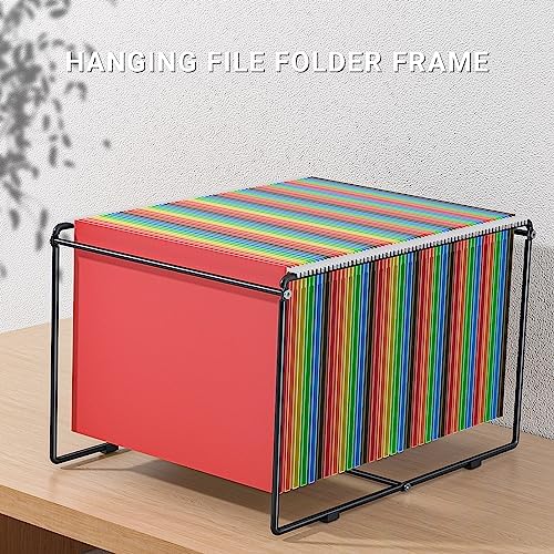 TOPCJ Legal/Letter Size Hanging File Folder Frame,Special Design for Desk Top Use,Not fit any file Drawers,Hanging Files Holder,Desk Organizer for Accessories,Anti-Scratch/Rusty