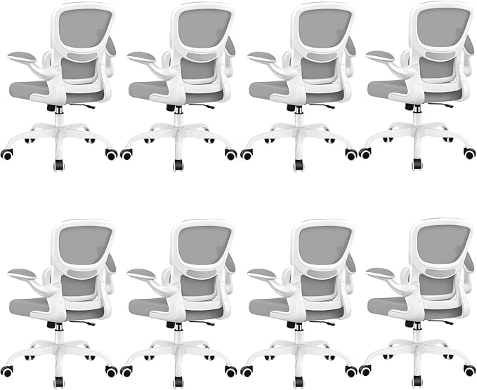 BESTFAIR Office Chair Ergonomic Desk Chair, Breathable Mesh Comfy Chair with Lumbar Support, Computer Chair, Home Desk Chair with Flip-up Armrests, Gaming Chair for Adults Home Office