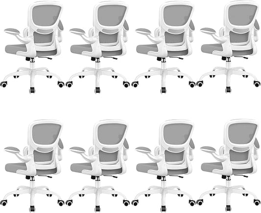BESTFAIR Office Chair Ergonomic Desk Chair, Breathable Mesh Comfy Chair with Lumbar Support, Computer Chair, Home Desk Chair with Flip-up Armrests, Gaming Chair for Adults Home Office