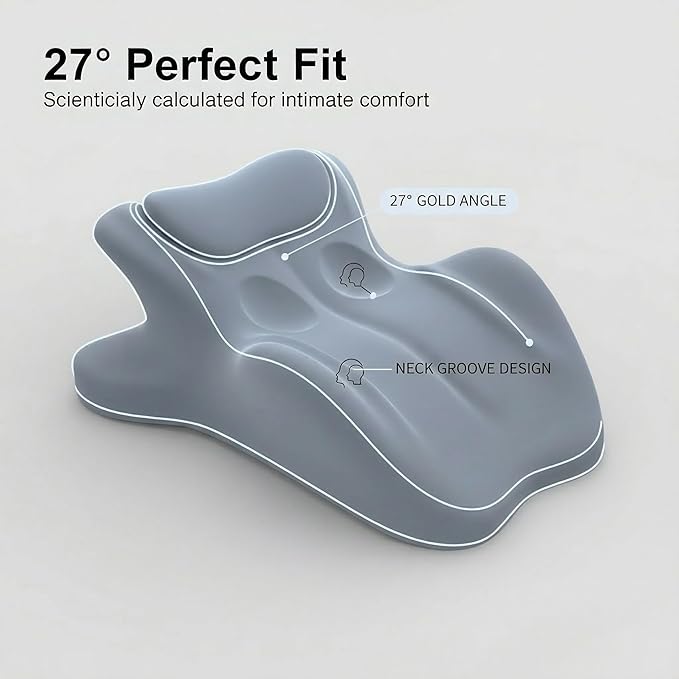 Ergonomic Prone Pillow for Stomach Lying, Multi-Angle Face Down Pillow for Reading in Bed & Phone Use, Breathable Comfortable Support Cushion for Relaxing, Lumbar Back Support for Sleeping