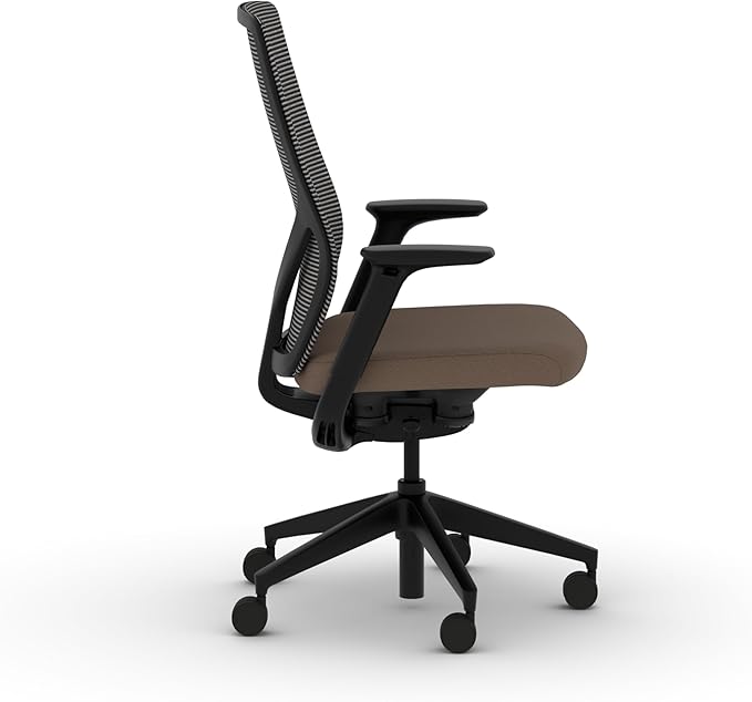 HON Flexion Mesh Office Chair, Height Adjustable Arms, Conference Room Chairs with Lumbar Support, Black Mesh, Black Frame, Bark