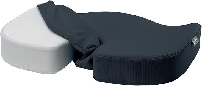 Leitz Ergo Orthopedic Seat Cushion for Office Home Car, Ergonomic, Washable Cover, Tailbone Pain Relief, Back Support, Proper Posture (52840089-NA)