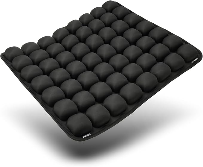 Inflatable Wheelchair Cushion for Pressure Relief - Self-Inflating Seat Pad for Mobility Scooter, Office Chair & Airplane Travel - Portable Cushion for Sciatica & Tailbone Pain Relief (No Pump Needed)