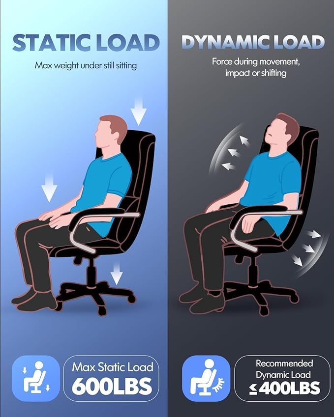 600LBS Massage Office Chair with Foot Rest, 4 Points Vibration and Heat Home Office Desk Chairs, 23.5” Wide Big and Tall Office Chair for Heavy People, Ergonomic Reclining Gaming Chairs, Black