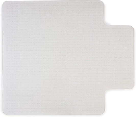 Staples Office Chair Mat, Clear Floor Mats with Lip, Medium-Pile Carpets, Extended Under-Desk Coverage, 45" x 53'' Inch, Smooth Glide
