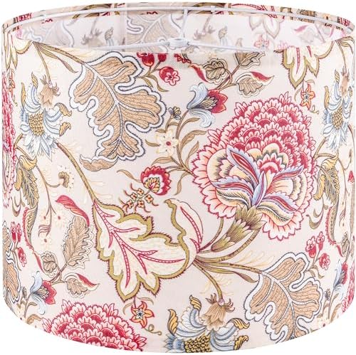 GO&SO Lamp Shades 1Pc,13" D x 10" H,Multicolored Floral,Drum Lamp Shade