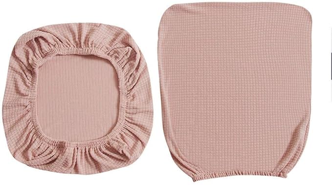 FORCHEER Desk Chair Cover Pink Jacquard Stretchable Two Pieces Split Office Chair Covers Water Resistant Washable