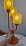 Lightdot Mid Century Modern Orange Glass Table Lamp for Bedroom Dimmable