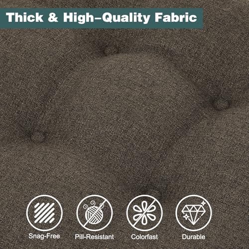 baibu 2-Layer Dining Chair Cushions, 6 Pack, 16.5 x 16.5 x 3.5 in, Brown