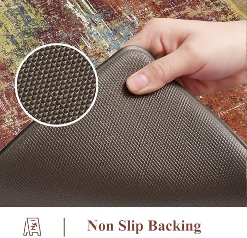 Collive Abstract Kitchen Rugs Sets of 2 Kitchen Mats Cushioned Anti Fatigue